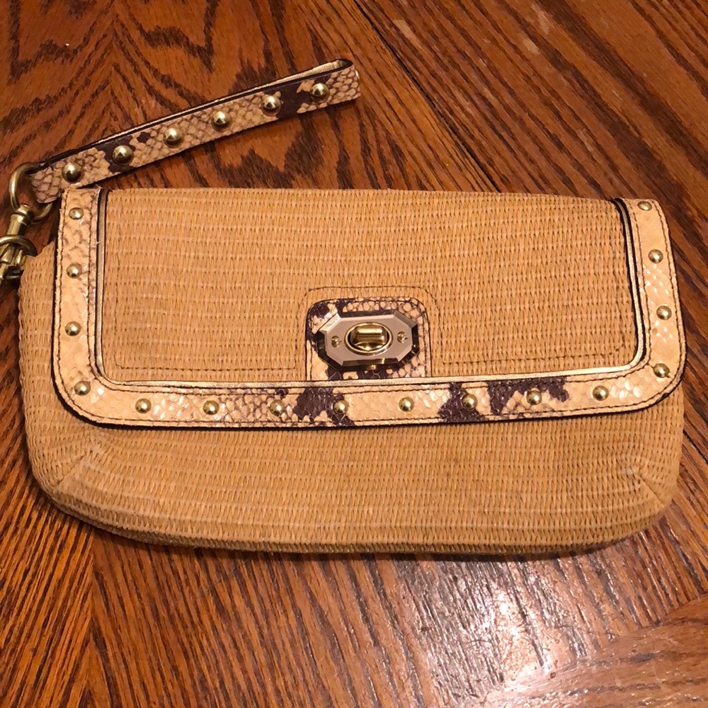 Coach Straw Python Clutch - image 1